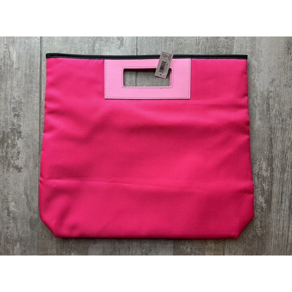 CLINIQUE Limited Edition Hot Pink Shopper Beach Tote Bag Travel Library Eco NEW